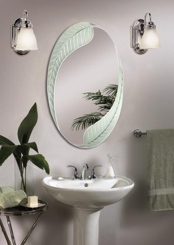 Espejo de baño con luces de pared